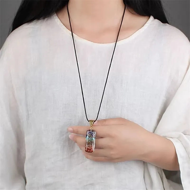 Meditation jewelry – 7 Chakra healing stone necklace in elegant design