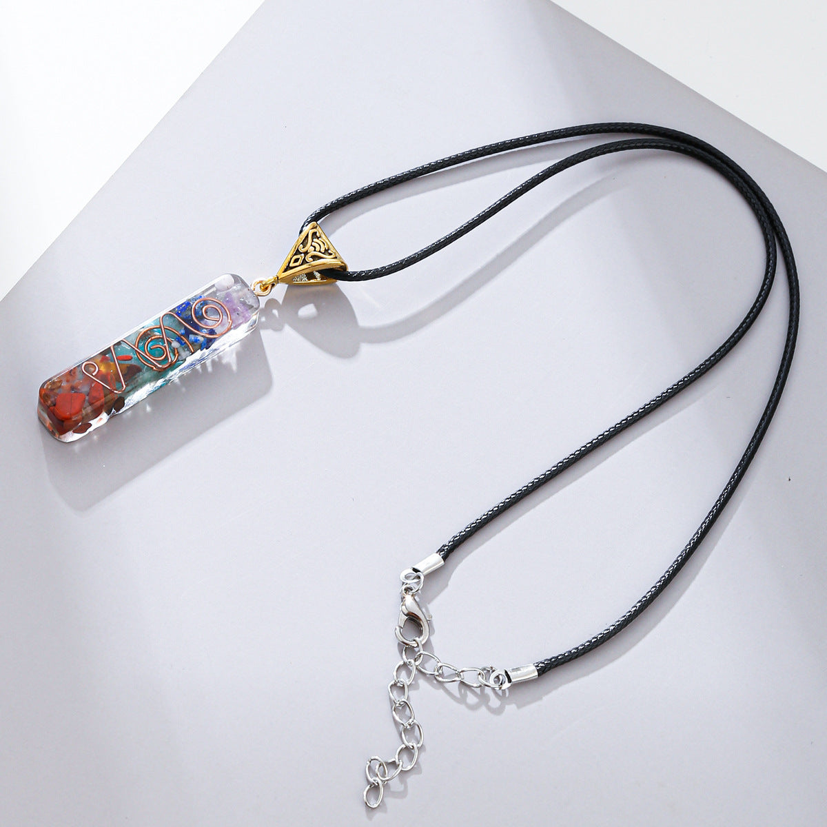 Stylish unisex 7 Chakra healing necklace with vibrant natural stones