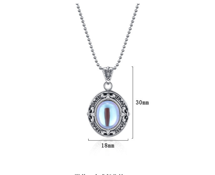 925 Thailand Sterling Silver Moonstone Amulet | Talisman for Intuition, Harmony & Spiritual Growth