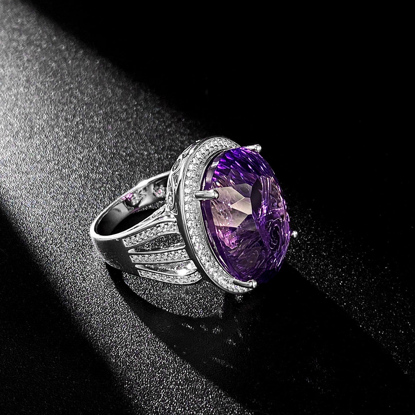Natural Amethyst 925 Silver Ring | Handmade Protection & Intuition Talisman