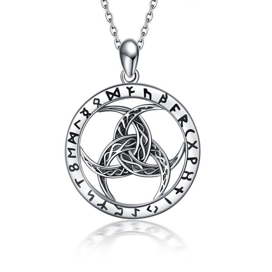 925 sterling silver Viking rune necklace with Triquetra symbol