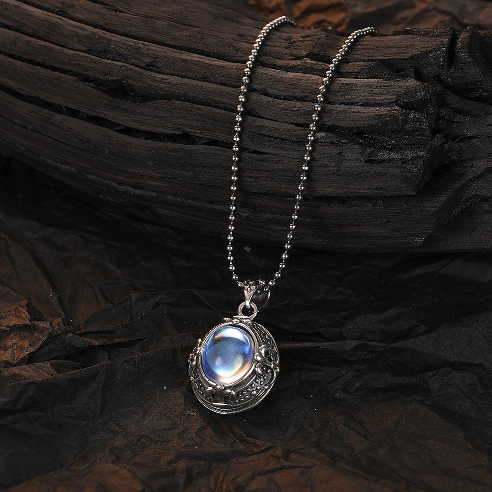 925 Thailand Sterling Silver Moonstone Amulet | Talisman for Intuition, Harmony & Spiritual Growth