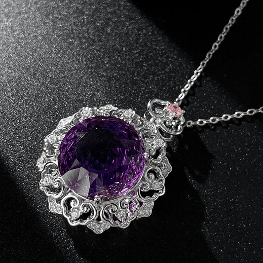 Exclusive Natural Amethyst Pendant | 925 Sterling Silver, Talisman of Intuition, Protection & Harmony