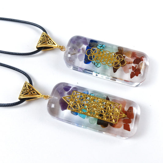 Healing geometric crystal necklace in multiple sizes