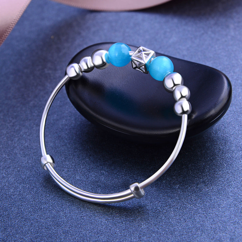 Children’s Sterling Silver Bracelet Pair – Hypoallergenic Blue Topaz Amulets for Protection & Harmony