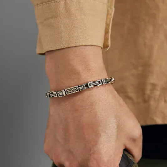 Handmade 925 Sterling Silver Mantra Bracelet – Tibetan Protection Jewelry for Meditation, Luck & Positive Energy