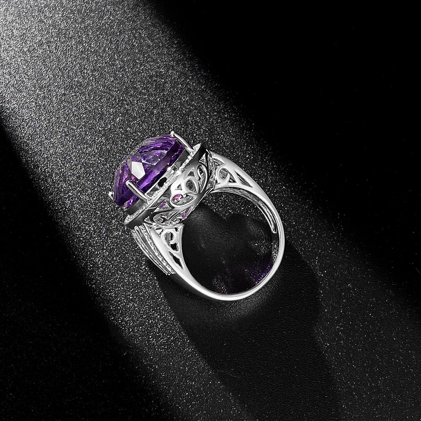 Natural Amethyst 925 Silver Ring | Handmade Protection & Intuition Talisman