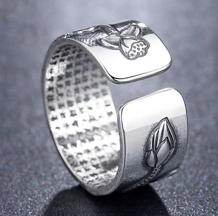 Unique spiritual jewelry lotus ring