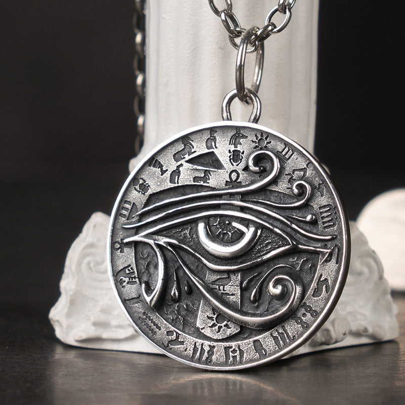 Eye of Horus Silver Necklace – Handcrafted Egyptian Protection Talisman