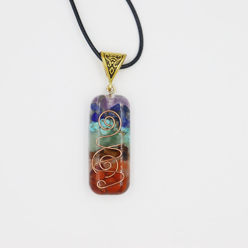 Stylish unisex 7 Chakra healing necklace with vibrant natural stones