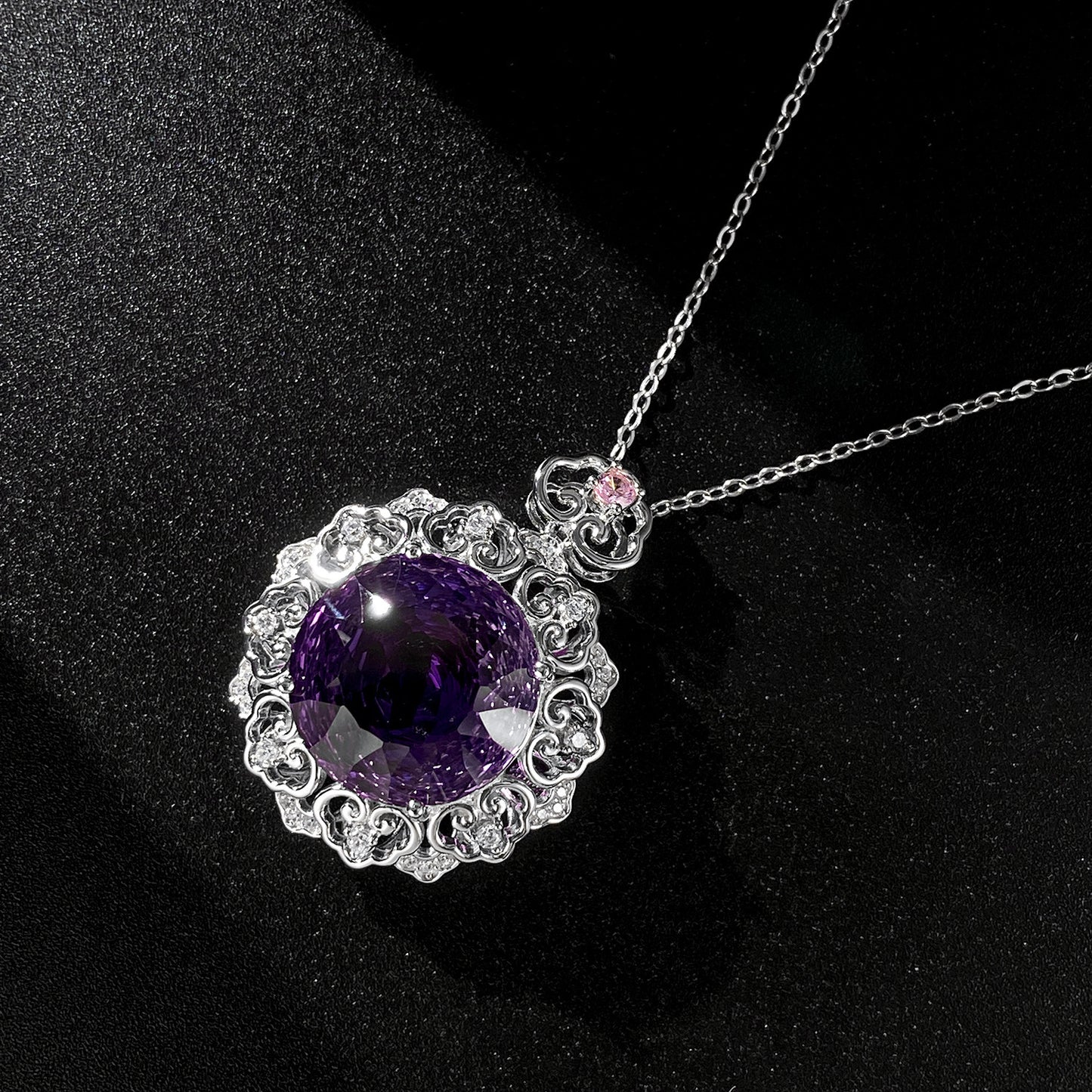 Exclusive Natural Amethyst Pendant | 925 Sterling Silver, Talisman of Intuition, Protection & Harmony