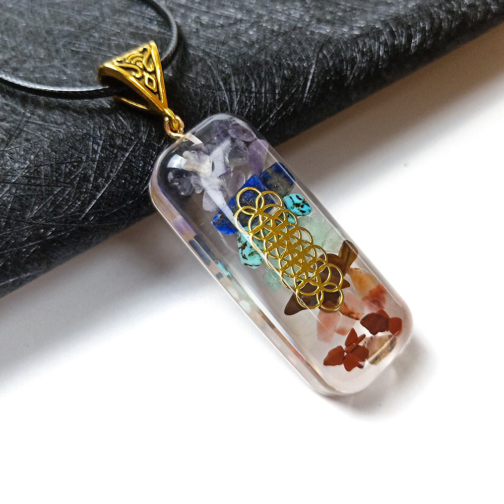 Healing geometric crystal necklace in multiple sizes