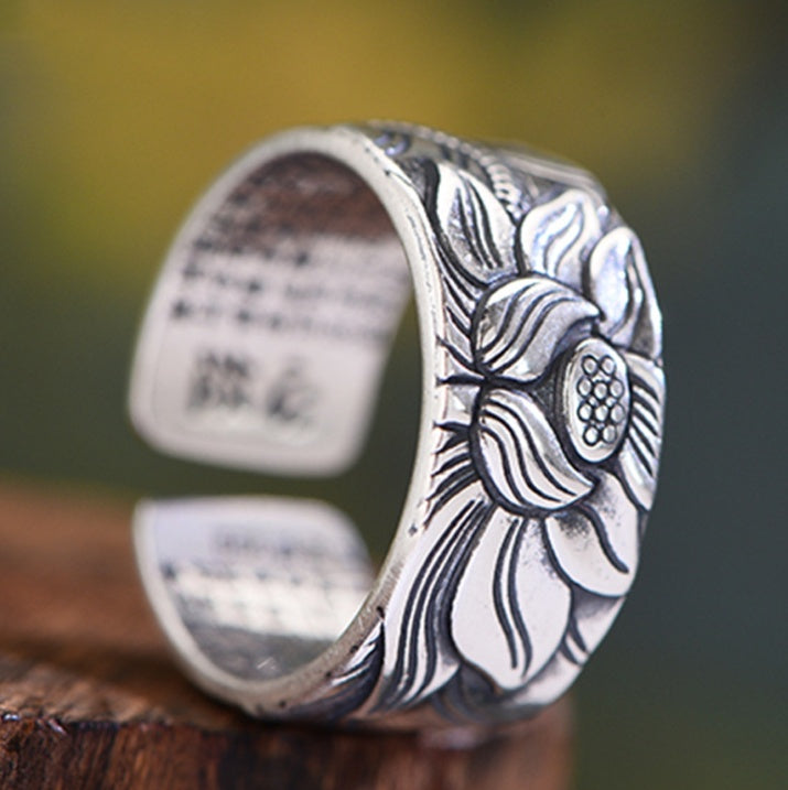 Unique spiritual jewelry lotus ring