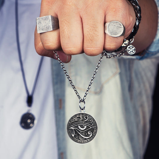 Eye of Horus Silver Necklace – Handcrafted Egyptian Protection Talisman
