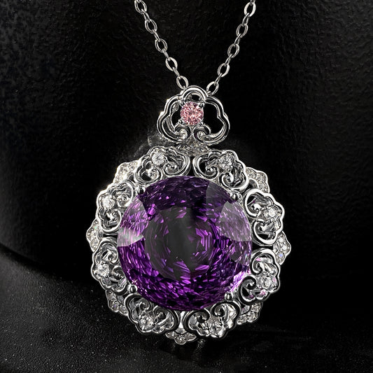 Exclusive Natural Amethyst Pendant | 925 Sterling Silver, Talisman of Intuition, Protection & Harmony