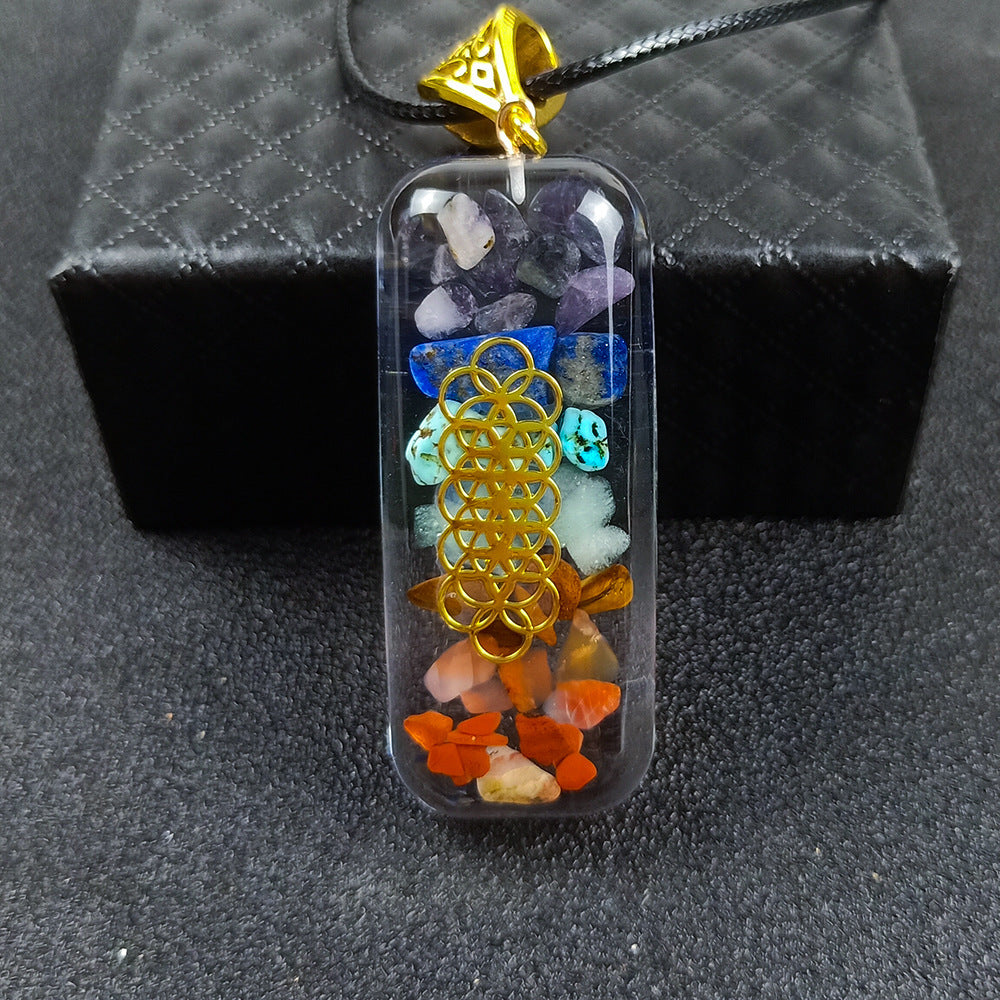 Healing geometric crystal necklace in multiple sizes