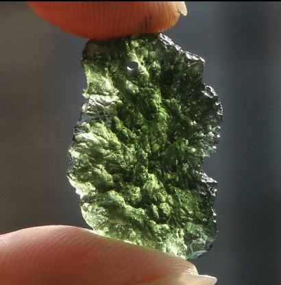 Green Meteorite Pendant polished crystal geometric necklace