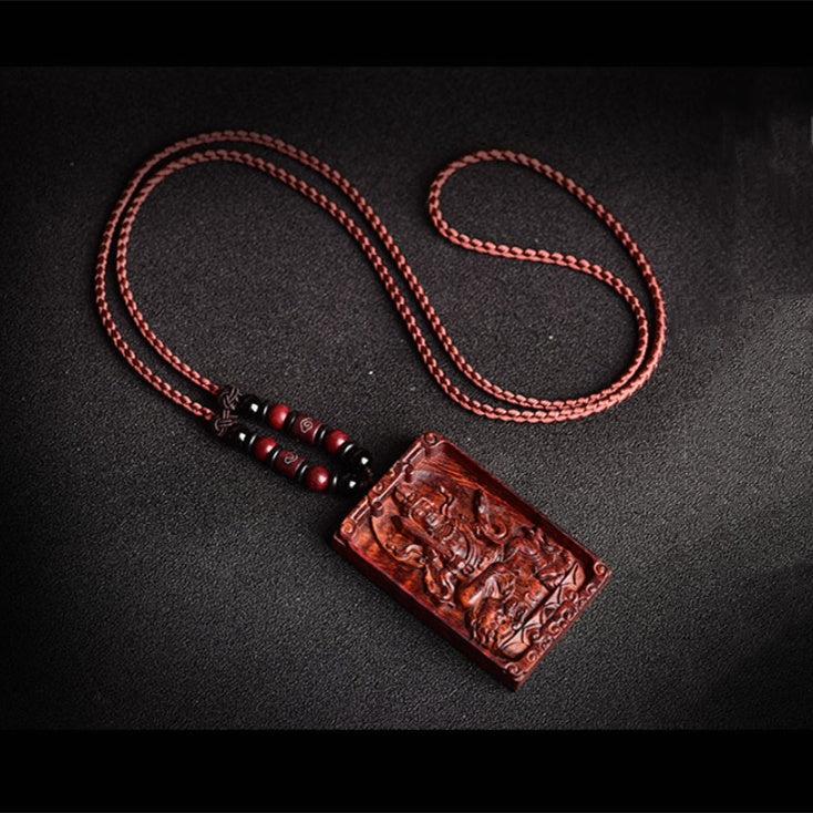 Manjushri Talisman Pendant on Adjustable Cord with Beads