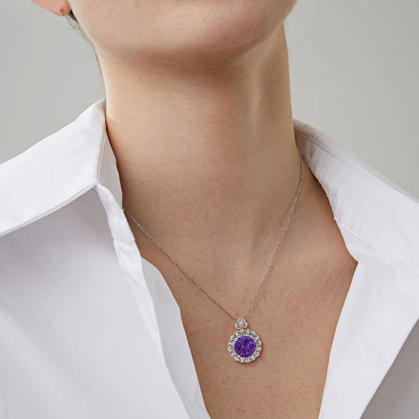 Exclusive Natural Amethyst Pendant | 925 Sterling Silver, Talisman of Intuition, Protection & Harmony