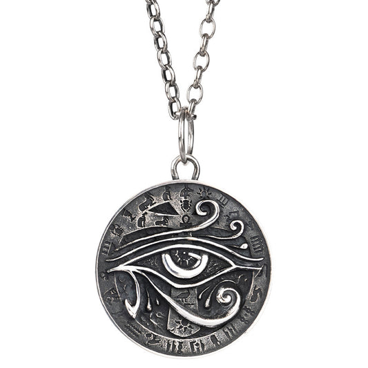 Eye of Horus Silver Necklace – Handcrafted Egyptian Protection Talisman