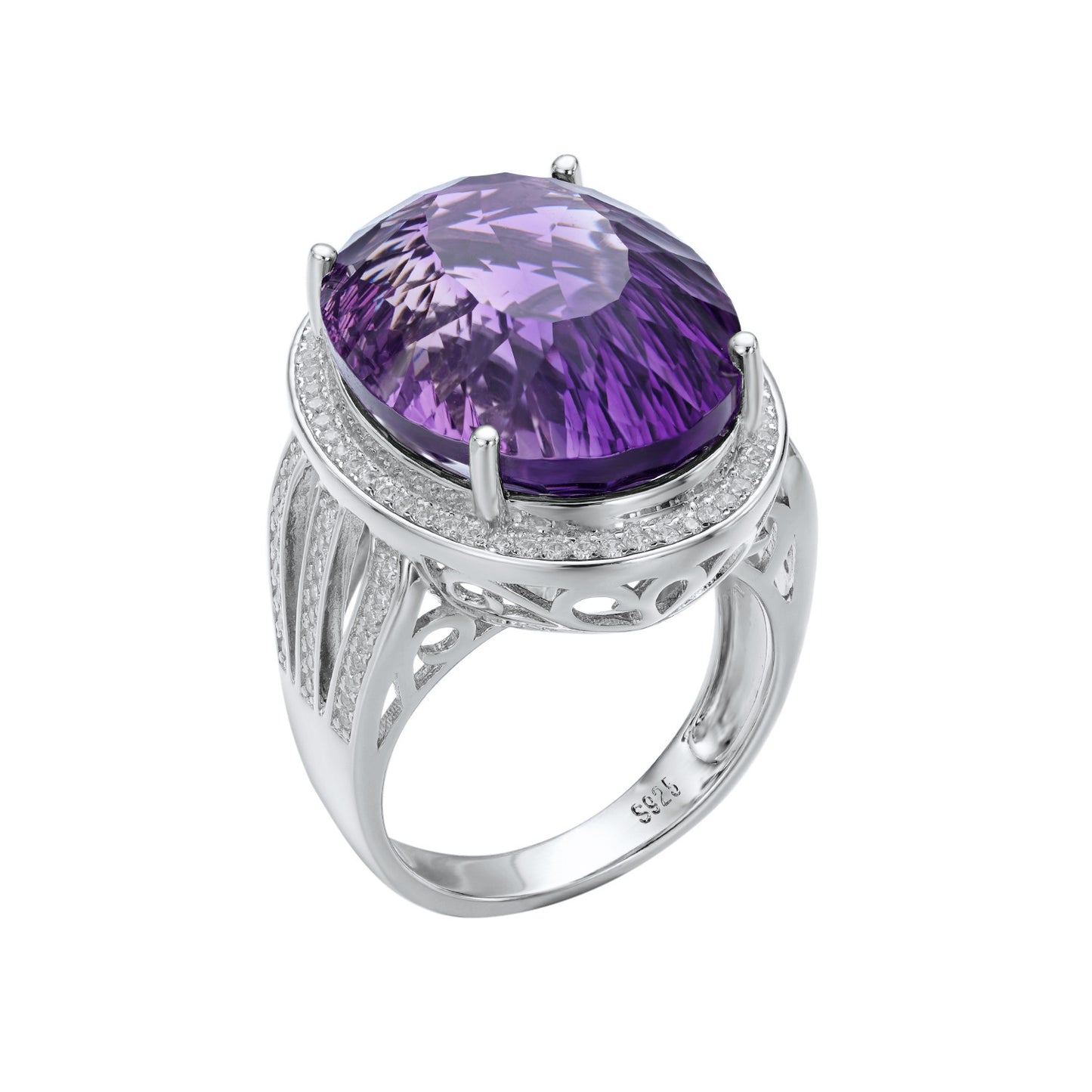 Natural Amethyst 925 Silver Ring | Handmade Protection & Intuition Talisman