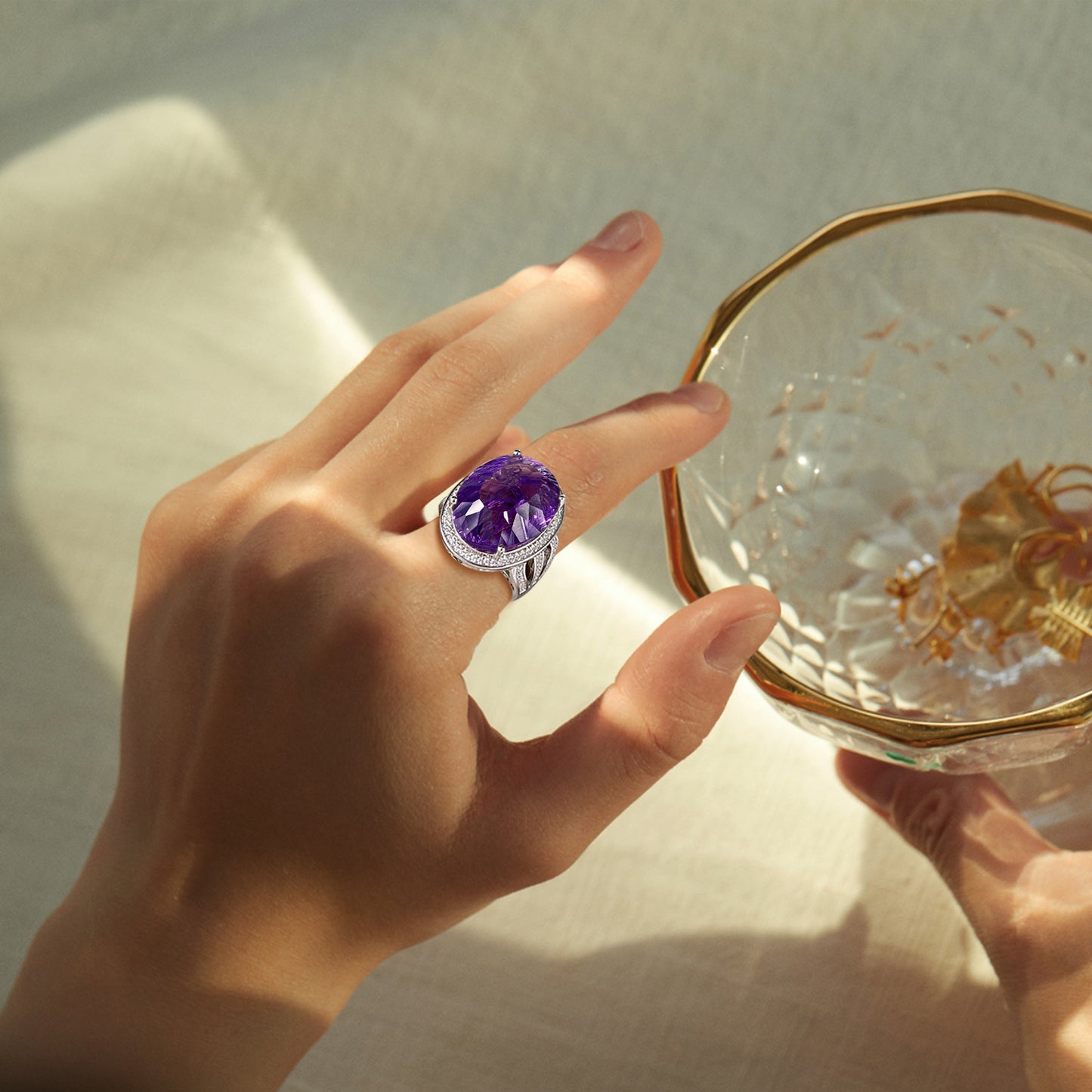 Natural Amethyst 925 Silver Ring | Handmade Protection & Intuition Talisman