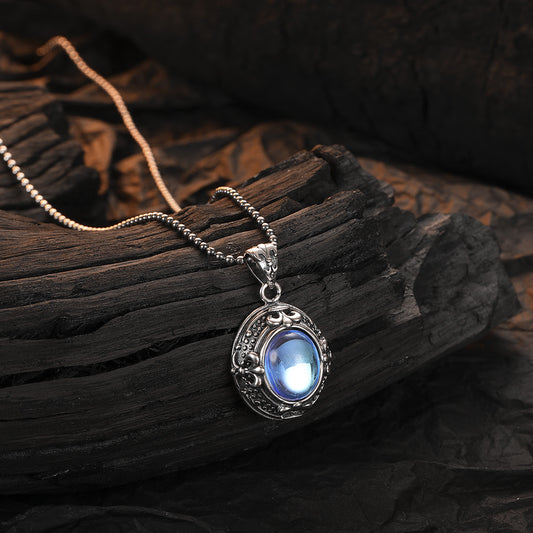 925 Thailand Sterling Silver Moonstone Amulet | Talisman for Intuition, Harmony & Spiritual Growth