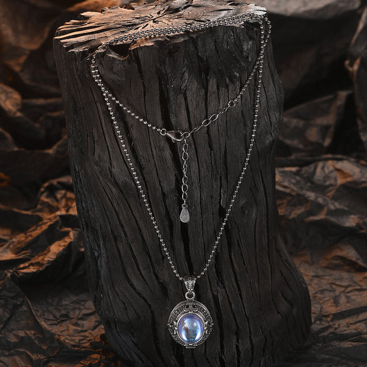 925 Thailand Sterling Silver Moonstone Amulet | Talisman for Intuition, Harmony & Spiritual Growth